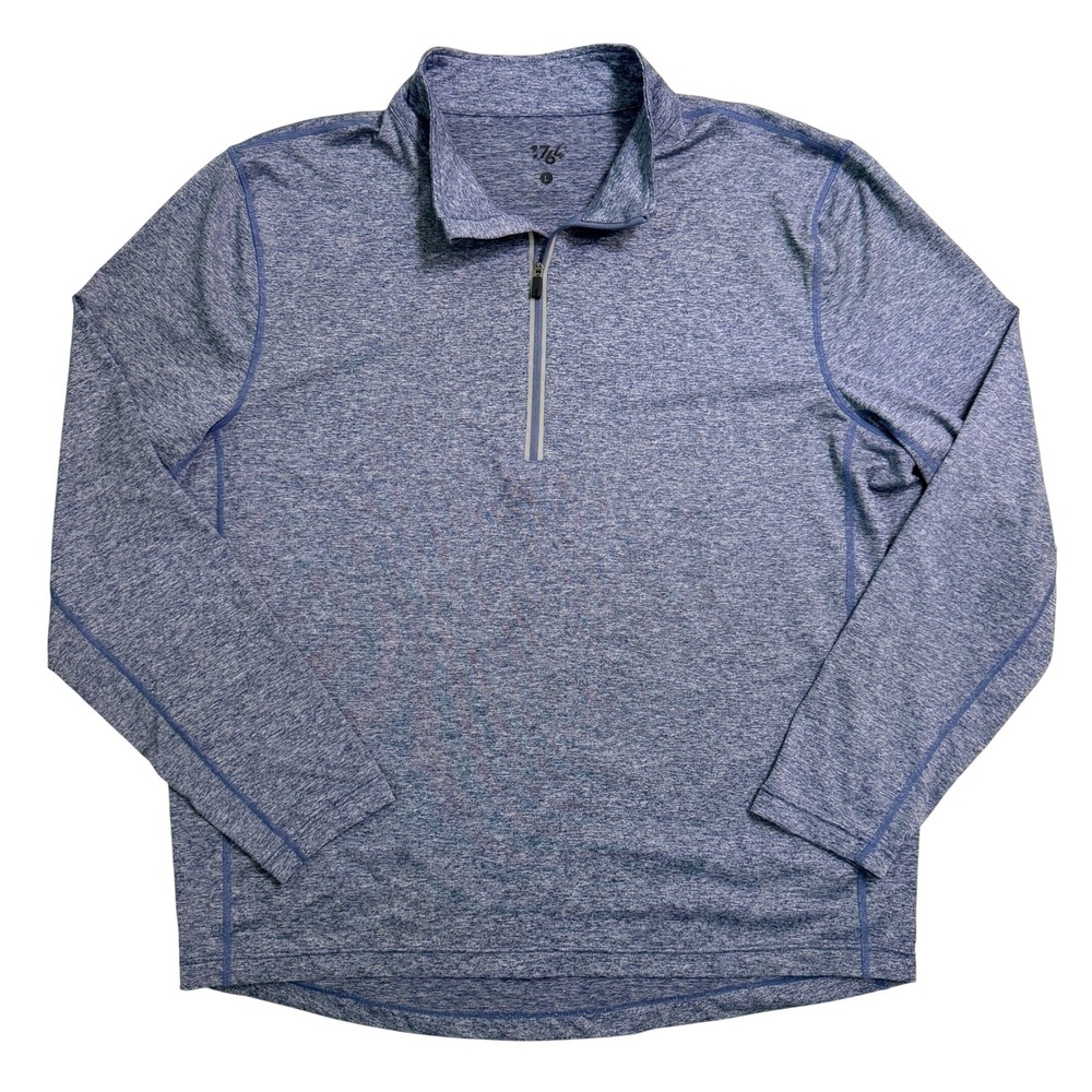 1764 Signature Mens Large Blue 1/4 Zip Golf Long Sleeve Performance Top Shirt